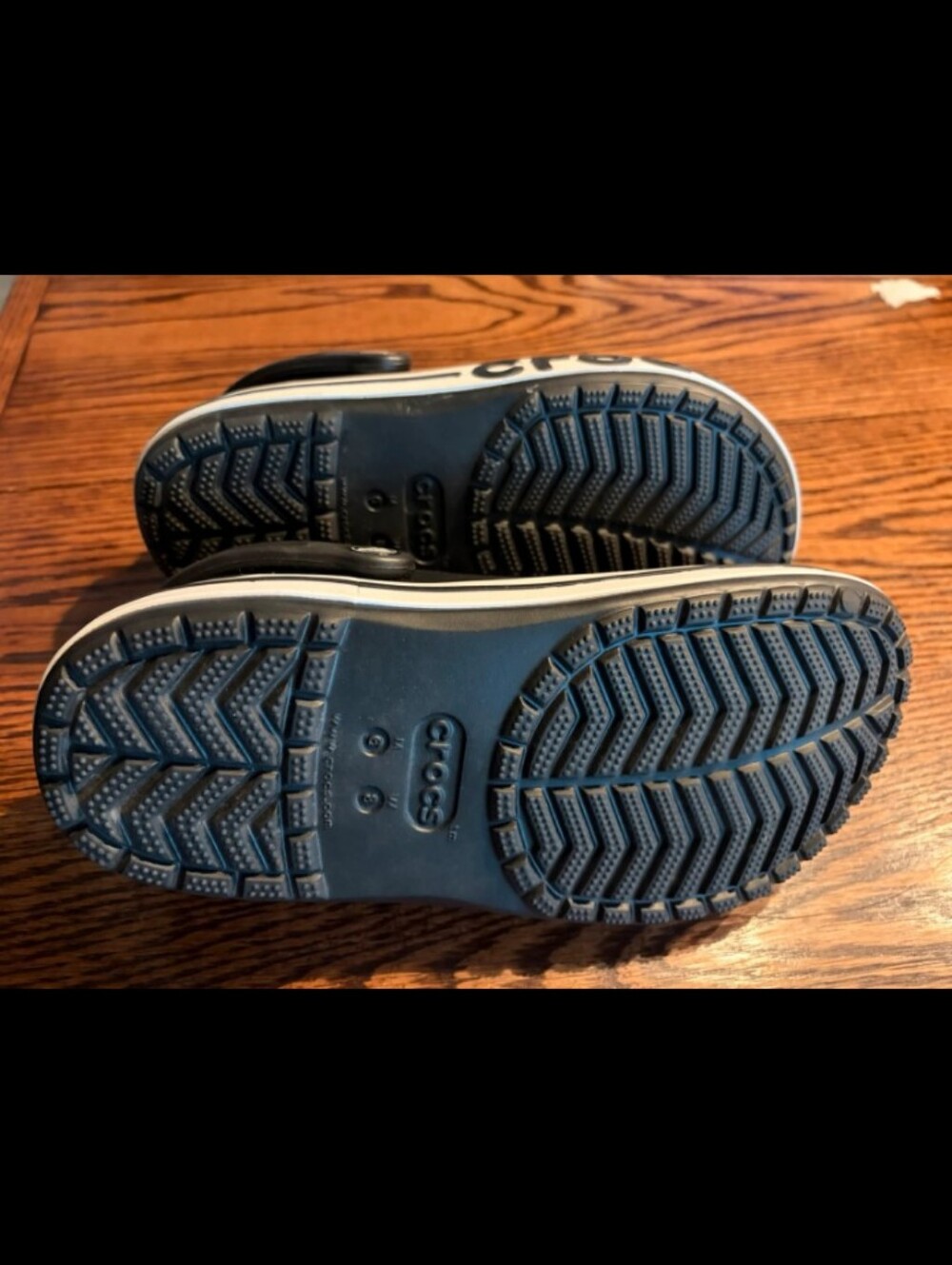 CROCS Baya Band Black Clog with White Stripe and Logo Women's Size 8 - Picture 3 of 3